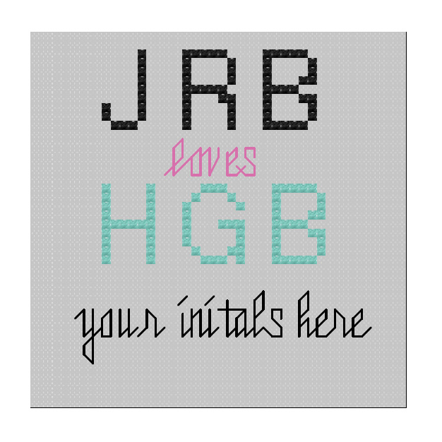 Custom Mini Initial Love Cross Stitch Homegrown Crafts